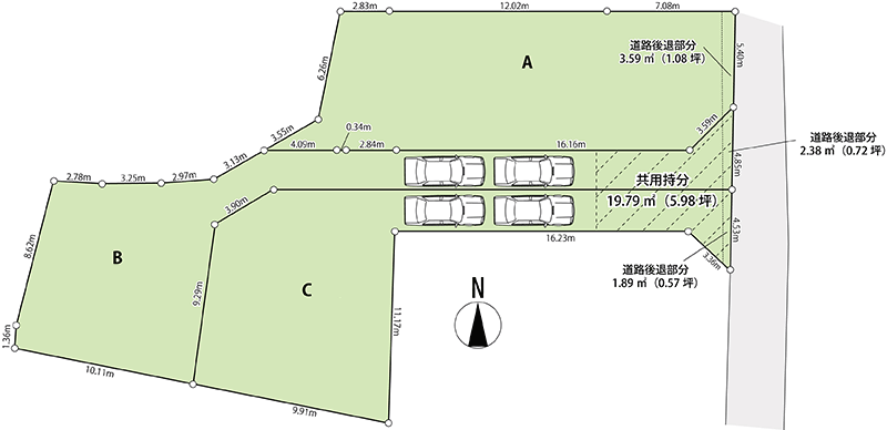 追加料金が発生する区画図例